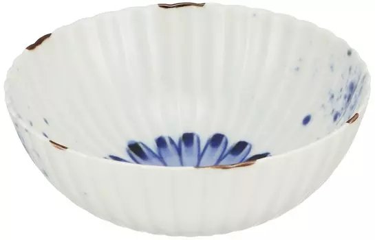 Hama Ceramic Arita Ware Small Chrysanthemum Bowl Small Plate Plate 12cm Dyed Flower Painting Fukuizumi Kiln Made in Japan 183591 White