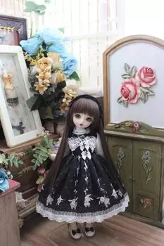 HAMRETHYPPZ BJD Шарнирное кукольное платье Костюм для куклы Кукла Горничная Одежда Шарнирное кукольное платье для куклы Принцесса Принцесса Милая горничная Милая Лолли Праздник темно-синий