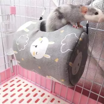 Hamster s Nest Squirrel s Honey Bag Dutch Pig Guinea Pig Warm Cotton Nest Small Hanging Nest Pet Supplies 17-13cm темно-коричневого