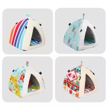 Hamster Warm House Pet Nest Hammock Bed for Small Animals Cage Accessories for Guinea Pig Sugar Glider Ferret Golden Bear S