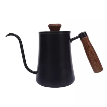 Hand Brew Coffee Kettle 600ML 304 Stainless Steel Narrow Long Spout Coffee Pot with Scale Insulated L(for 6.5-9kg) чёрный