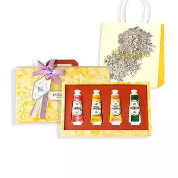 Hand Cream GIFT FOR YOU Hand Cream 4 Piece Gift Set with Shopper Bag Year New New Homecoming New Gift for Petit Adult Celebration L OCCITANE