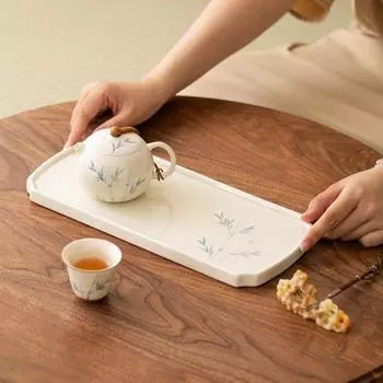 Hand Drawn Bamboo Persimmon Tea Tray Water Storage Kettle Mat Tea Mat Sand Teapot Base Tea Table Tr small tea table, tea brewing