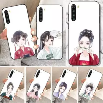 Hand Drawn Beautiful Characterss Phone Case For Xiaomi Redmi Note 11 10 9T 8 7 Pro Redmi 10 9 9A 9C 8 7 6 Soft Black Phone Cover Redmi Note11-11S 4G
