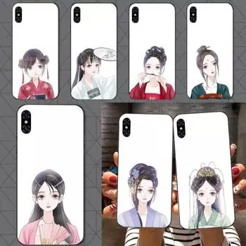 Hand Drawn Beautiful Characterss Phone Case For IPhone 14 13 12 11 XS X 8 7 6 Plus Mini Pro Max SE 2022 Soft Black Phone Cover iPhone 14