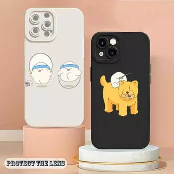 Hand Drawn Cute Cartoon Phone Case For Iphone 14 12 Pro 11 13 Max Mini X XS XR 7 8 Puls Angel Eyes Soft Silicone Cover iPhone7