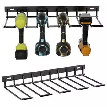 Hand Power Tool Organizer Rack Wall Mounted Floating Tool Shelf Electric Drill Holders Heavy Duty For Workshop Garage чёрный