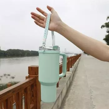 Hand-woven For 40oz Handle Cup Food Grade Thickened Silicone Ring For Sports Water Cup Strap зелёный