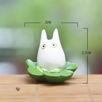 Handcraft Cartoon Totoro Toy With Leaf Pattern For Office Decor And Gift Giving Clover White Cat