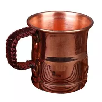 Кружка для молока и пива ручной работы с плетеной ручкой, утолщенная, Moscow Water Mule, 400 мл, чашка для завтрака, посуда для питья, столовая посуда, чистая медь, 1 шт.