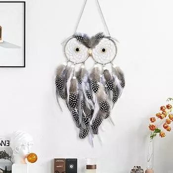 Handcrafted Owl Dream Catcher Wind Chimes Nordic Living Room Wall Hanging Ornaments Birthday Festival Holiday Gifts Home Decor