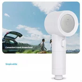 Handheld Camping Shower Head Sprayer Spray Hand Held Showerhead for Travel, Gardening, белый