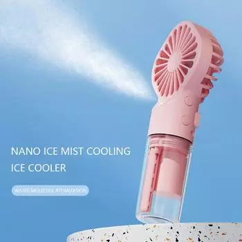 Handheld Mini Air Conditioner USB Rechargeable Portable Silent Humidification Small Fan Cool Mist Spray Fan for Home/Office/Dorm