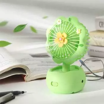 Handheld Mini Fan with Powerful Motor Strong Airflow Low Noise Portable USB Rechargeable синий