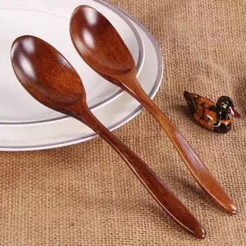 Handle Coffee Spoon Creative Solid Wood Tableware Stir Stick Milk Tea Milk Honey Wooden Spoon Tableware Soup Spoons 1/5/10pcs high quality