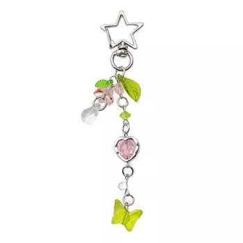Handmade Beaded Keychain Butterfly Phone Charm Simple Aesthetic Gift Bag Pendant Suitable for Various Occasion A