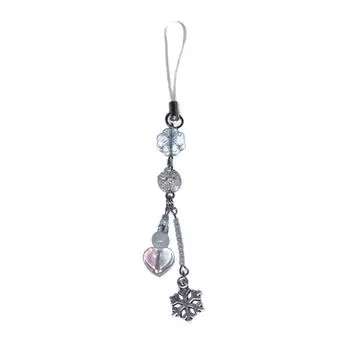Handmade Beaded Pendant Phone Charm Unique and Stylish Keychain with Snowflake Wing Accessory for Women and Adults 1