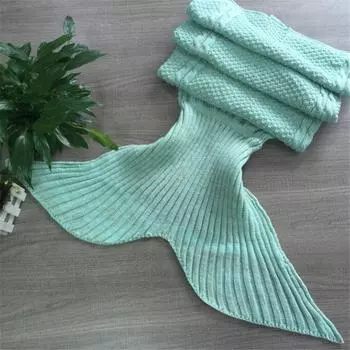 Handmade Tail Mermaid Crocheted Cocoon Blankets Sofa Quilt Rug Knit Adults Kids Kid