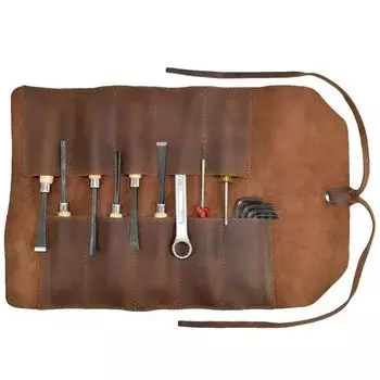 Handmade Vintage look Brown Rustic Leather Small Tool Roll Spacious Leather Tool Bag коричневый