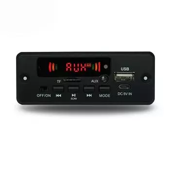 Handsfree Bluetooth 5.0 MP3-плеер Декодер Плата 2 x 3 Вт Музыкальный динамик Автомобильный FM-радио Модуль TF USB AUX Аудио Автомобильный Handsfree 12 В/36 В white