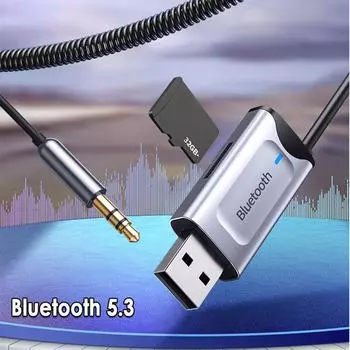 Handsfree Bluetooth 5.3 приемник беспроводной адаптер кабель 3,5 мм разъем TF карта Aux аудио музыкальный передатчик для автомобильного динамика Mp3 радио