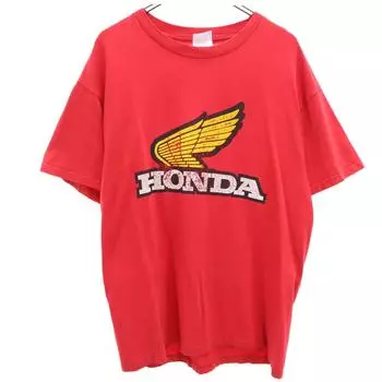 Hanes 90s Wing Mark Short sleeve HONDA T-shirt L Honda Old Vintage Men s Used