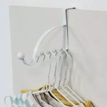Hanging and Storing with a Hook behind the Door, No Installation, Anti Slip Clothes Hanger, Clothes Rack, No Punching, Modern белый