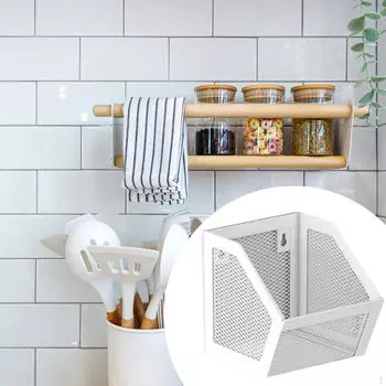 Hanging Basket Kitchen Organizer Versatile Modern Garlic Keeper Spice Rack Storage for Living White 1 Grid