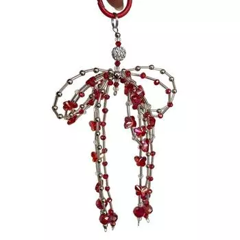 Hanging Cord Bowknot Phone Chain Big Bow Cellphone Lanyard Aesthetic Beaded Phone Strap Phone Case белый