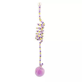 Hanging Door Cat Ball Toys Fun Relieve Boredom Soft Plush Suction Cup Fixation Interactive Cat Ball фиолетовый