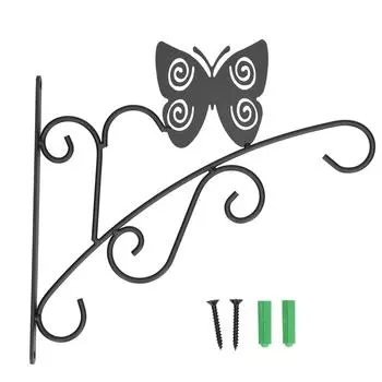 Hanging Plant Bracket Stable and Sturdy Iron Decorative Plant Hanger for Flower Bird Feeder