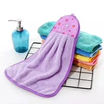 Hanging Useful Things for Kitchen Dish Cloth Type Cleaning Dishcloth Bathroom Absorb Water Oil Coral Fleece Cute Goods Cloths 2pcs