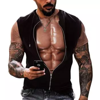 Hansome Muscle Мужская футболка с 3d принтом, футболки для мужчин, одежда, свободная крутая модная футболка с короткими рукавами, мужская футболка Camiseta S
