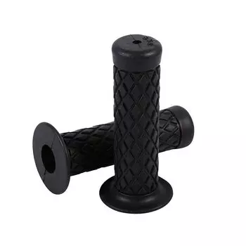 HANSWD 22mm Motorcycle Rubber Handle Grips Left and Right Set of 2 Corrosion Resistant Low Temperature (Black) 22mm