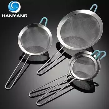 HANYANG полный корпус 304 нержавеющая сталь мелкая сетка для предотвращения утечки соевого молока, сока, ложка, горячий горшок, ложка для утечки, сито