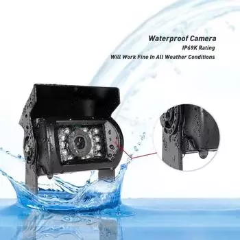 Haohu vehicle IR LED back up reverse camera 4-pin connector 7 LCD color TFT Rear View monitor 800*480 for bus truck RV