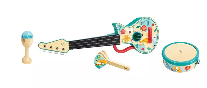 Hape Ukulele Set 50 xx Ages деревянная игрушка E0638 4-в-1 36,4 8,2 см 3+