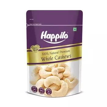 Happilo 100% натуральные цельные кешью премиум-класса, 200 г (Пакет из 1)
