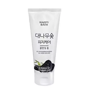HAPPY BATH Очищающая пенка с бамбуковым углем, 200 г, 3 шт.