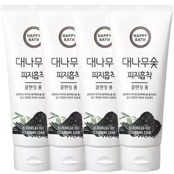 HAPPY BATH Очищающая пенка с бамбуковым углем, 200 г, 4 шт.