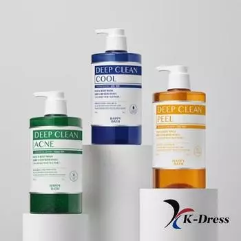 Happy Bath Deep Clean Cica Tea Tree гель для душа от прыщей, 900 г, 3 вида ACNE