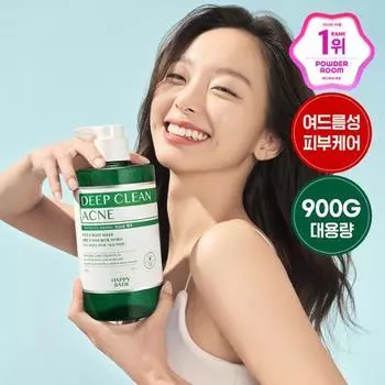 Happy Bath Deep Clean Cicati Tree Back Acne Body Wash 900g 3 вида, выберите 1, корейский уход за телом Acnecare Body Wash 900g