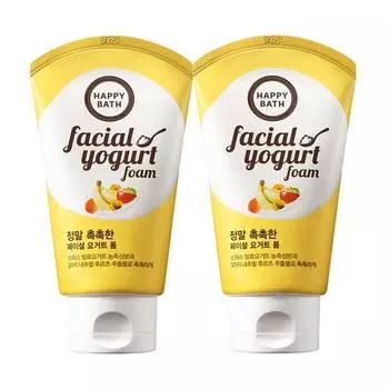 HAPPY BATH Действительно увлажняющая йогуртовая пенка для лица 250 г x 2, 2 шт.