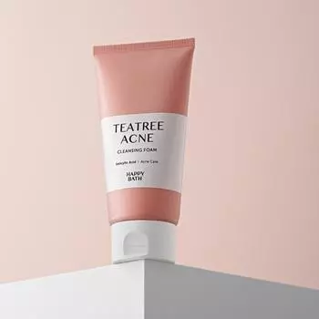 Happy Bath Tea Tree Очищающая пенка от прыщей 150г, Корея очищающая