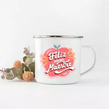 Happy Teachers Day Best Original and Fun Teachers Day Gifts Cup Drink Water Coffee Tea Mug White Enamel Printing Handled Cup 360ml