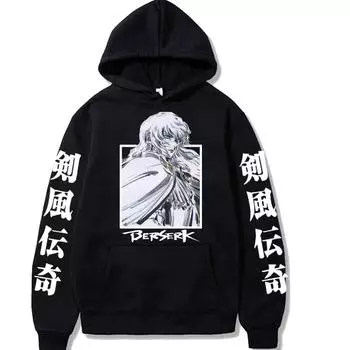 Harajuku аниме Берсерк Гриффит с капюшоном с принтом для мужчин и женщин толстовки на четыре сезона уличная одежда Harajuku распространенная мужская толстовка