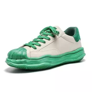 Harajuku Green Casual Sneakers Men Spring Shellhead Vulcanized Shoes Men Street Hip Hop Canvas Sneakers Men Platform Shoes 39