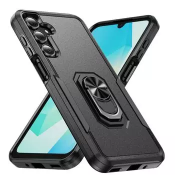 Hard Dual Layer Bag Case for Samsung Galaxy Plus S24 Ultra FE 5G Stand Cases for Galaxy S24 FE чёрный
