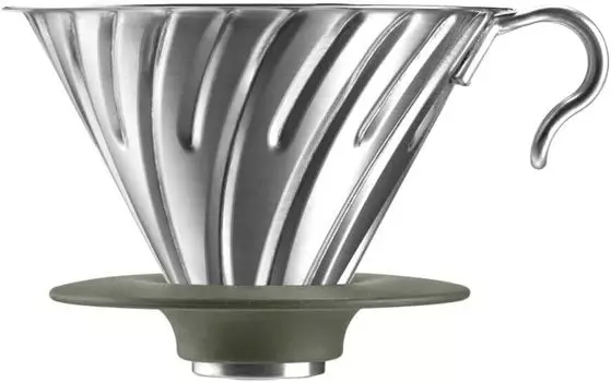 HARIO V60 Metal cup Made in Japan Dripper, 1-4 capacity, Silver, [O-VDM-02-HSV]