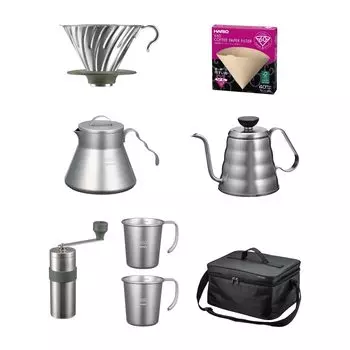 HARIO V60 Outdoor Coffee Full Set Черный кофейный набор Купить Подарок Подарок O-VOCF